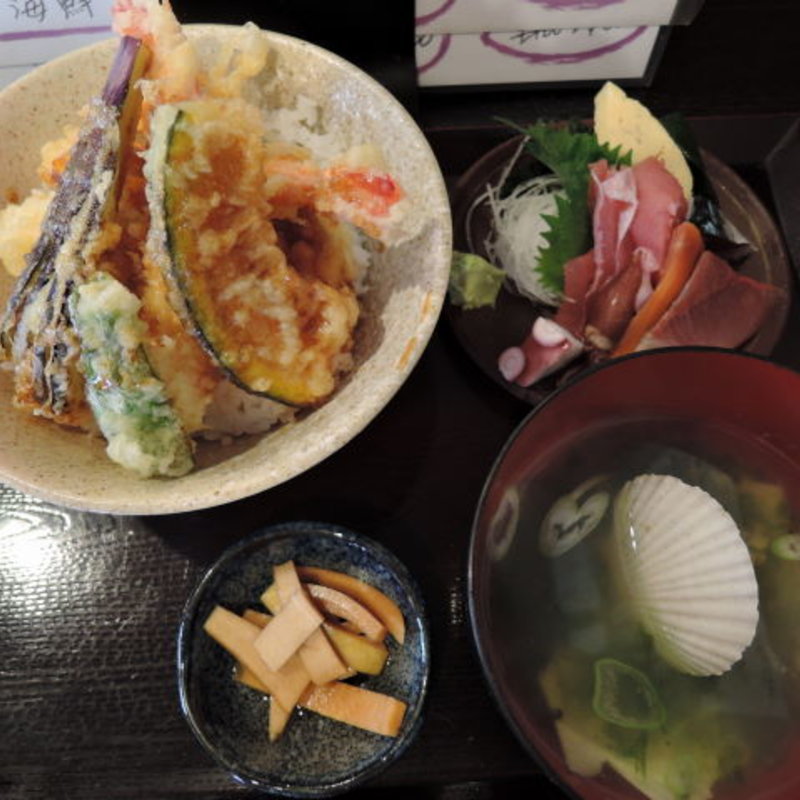 天丼刺身定食(さかなや 市場食堂)