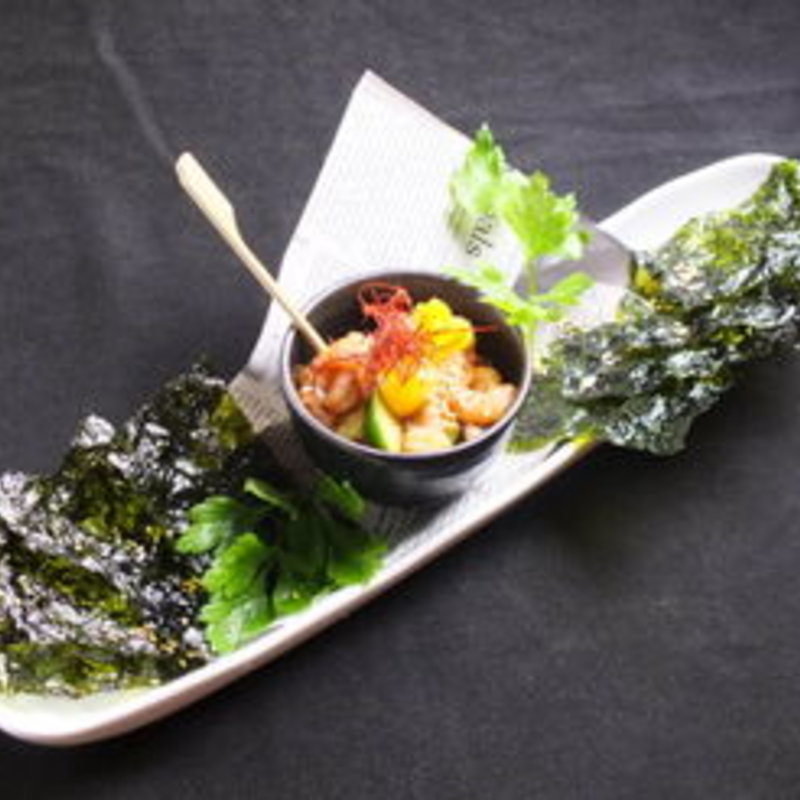 桜海老ユッケ(えび＆和DINING 一期邸 ichigo-tei)