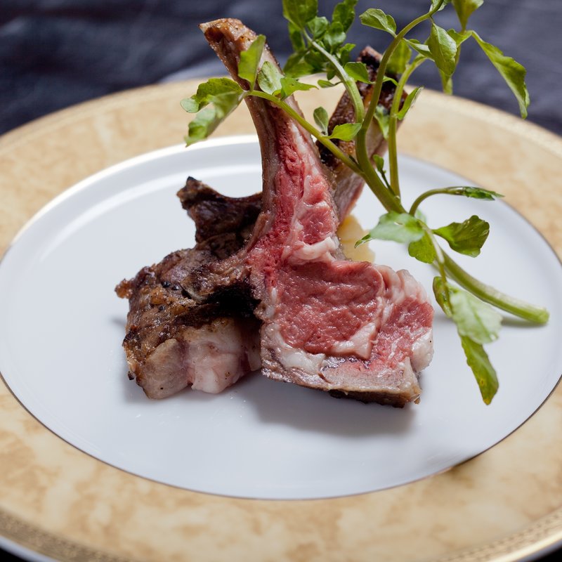 青森県産 津軽鴨ロース煮～柚子胡椒ジュレで焼き葱と共に(和食 完全個室 かざね 銀座店 )