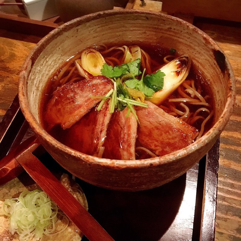 鴨南蛮そば(板蕎麦 香り家 恵比寿店)