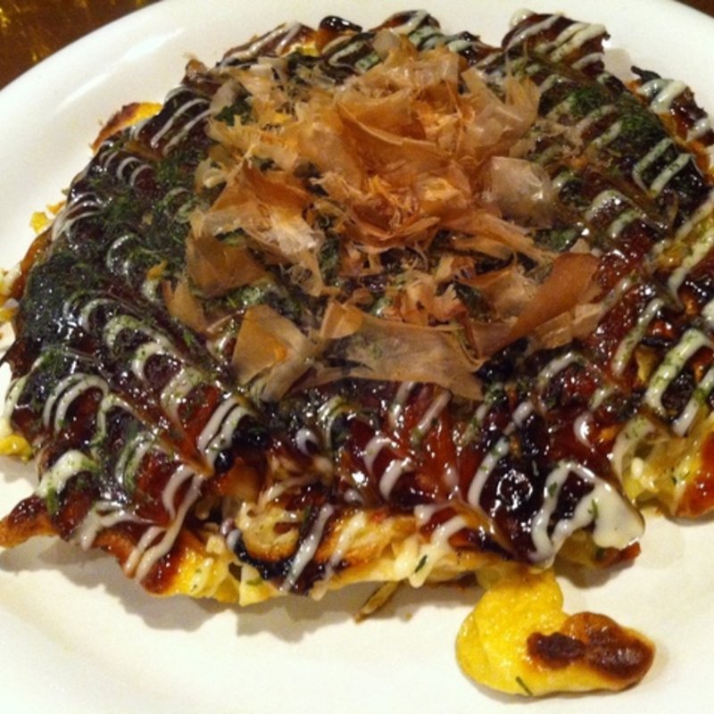 大阪焼-海鮮焼（エビげそ入り）-(広島焼 HIDE坊 神田店 （ひろしまやき・ひでぼう）)