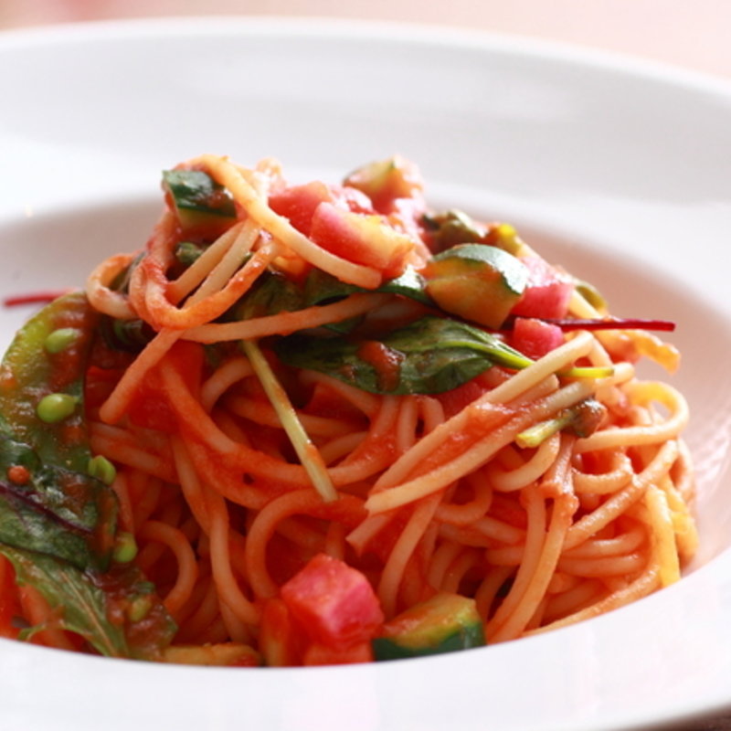 トマトで煮込んだ野菜で和えたフェットチーネ (gina （ジーナ【旧店名】リミテッド）)