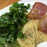 クレソンたっぷりパスタ(自宅)