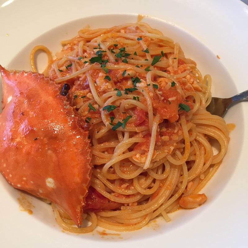 蟹味噌のトマトソースパスタ(カプリチョーザ)