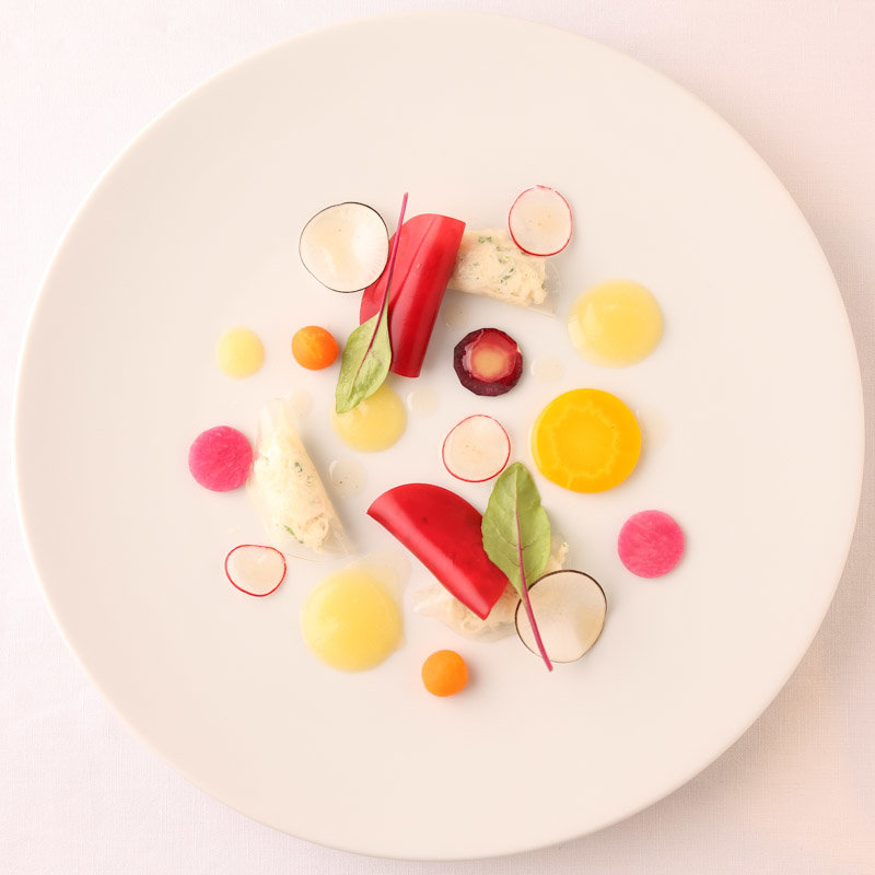 蟹と根セロリのレムラードを詰めたラビオリ仕立て(レストラン ミッシェルナカジマ)