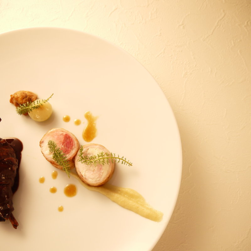 豚肉のソテー　BBQソース(l’Odorante par Minoru Nakijin)