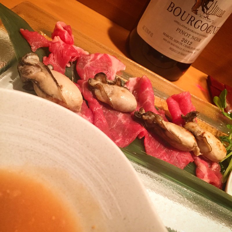 士幌牛と牡蠣のしゃぶしゃぶ(蝦夷風花)