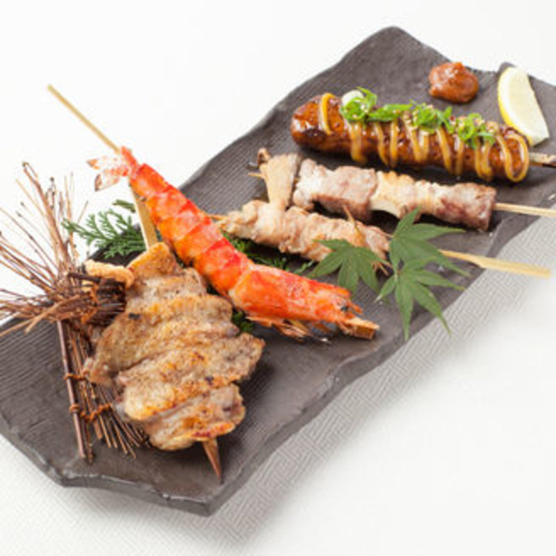 串焼き五本盛り合わせ　自家製ねぎ味噌添え(香家 上野店)