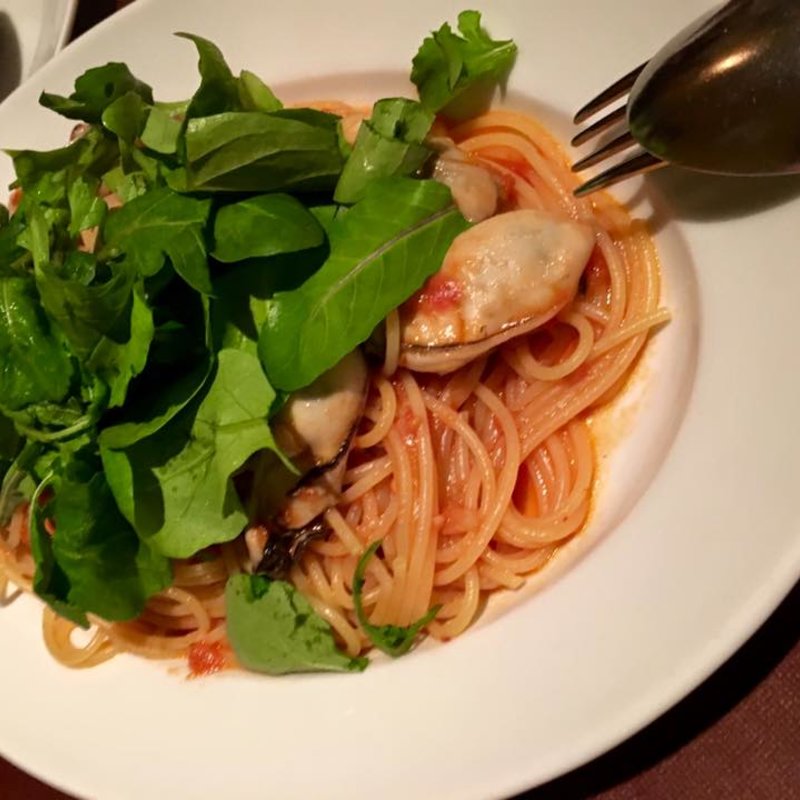 牡蠣のトマトソースパスタ(il Capitano Nishioka)