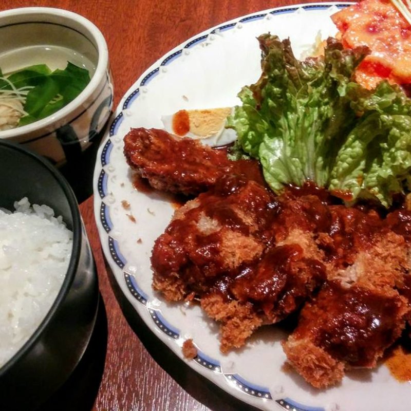 ミンチカツ定食(洋食レストラン マルシェ)