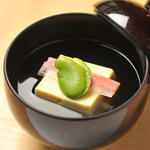 豆腐とソラマメの椀(すみれ家)