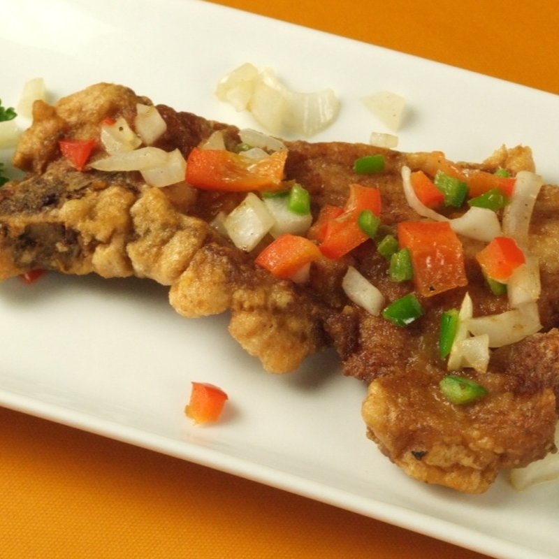 若鶏衣揚げ、上海辛味醤油炒め(上海大飯店)