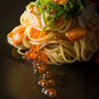 うにといくらの冷製フェデリーニ わさび醤油と紫蘇の風味で(THE SAKURA DINING TOKYO)