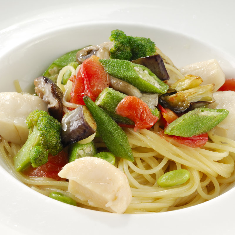 ホタテとオクラのパスタ(サバティーニ・ディ・フィレンツェ 大丸東京店)