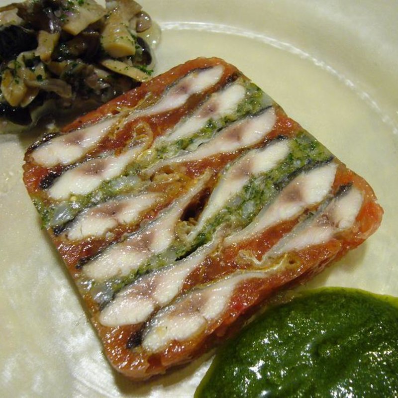 サバとサーモンのテリーヌ(シェ・アズマ)