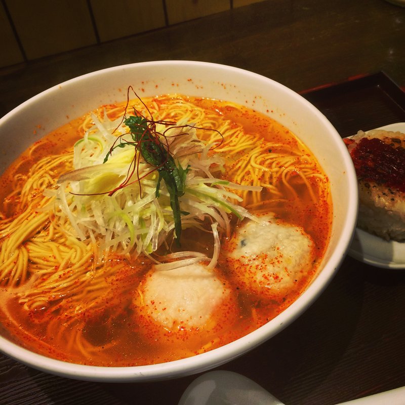 あら炊き辛塩らぁめん◆へしこ焼きおにぎり付き(麺屋海神)