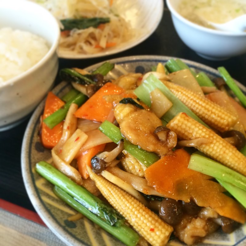 貝柱と野菜の炒め物(中国料亭 凜 追立)