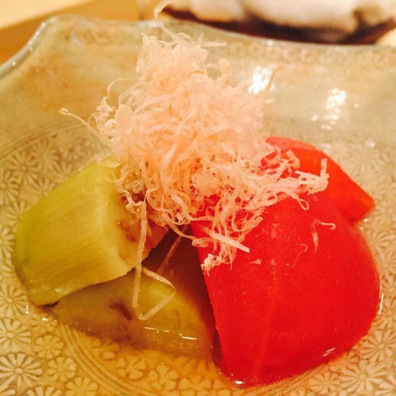 ナスとトマトのお浸し(霞町かしわ割烹 しろう )