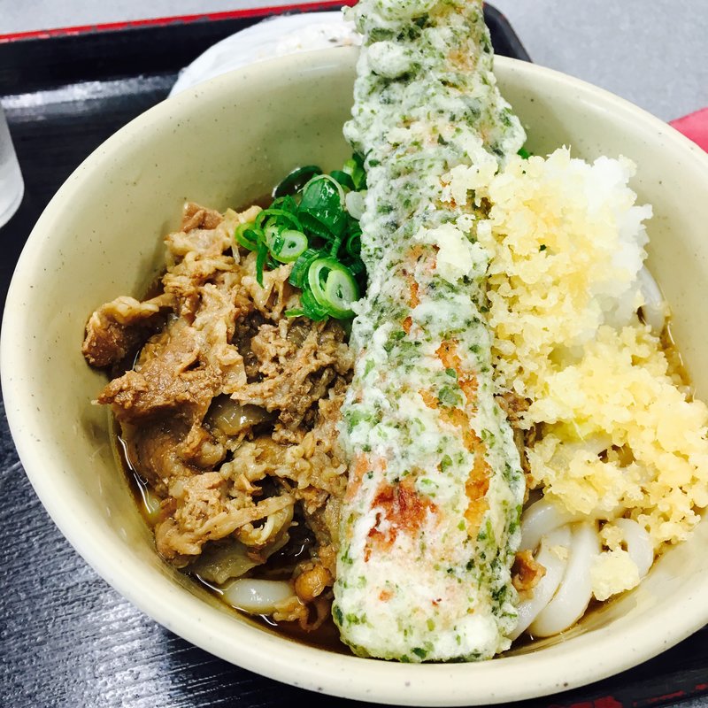 肉ぶっかけうどん+ちく天(愉楽家 林店 )
