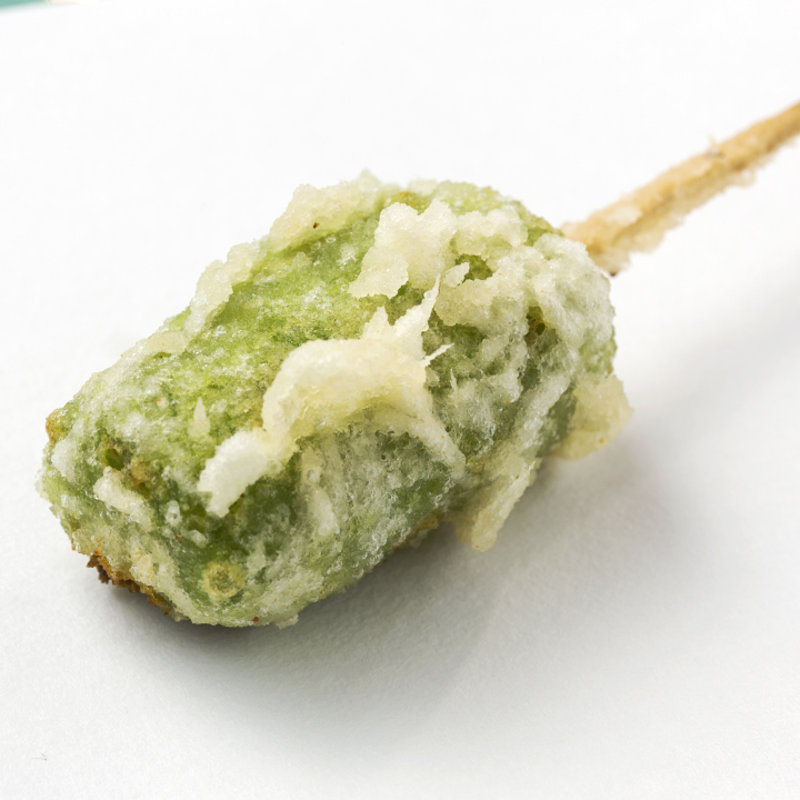 ソラマメの串揚げ(銀座捨松)