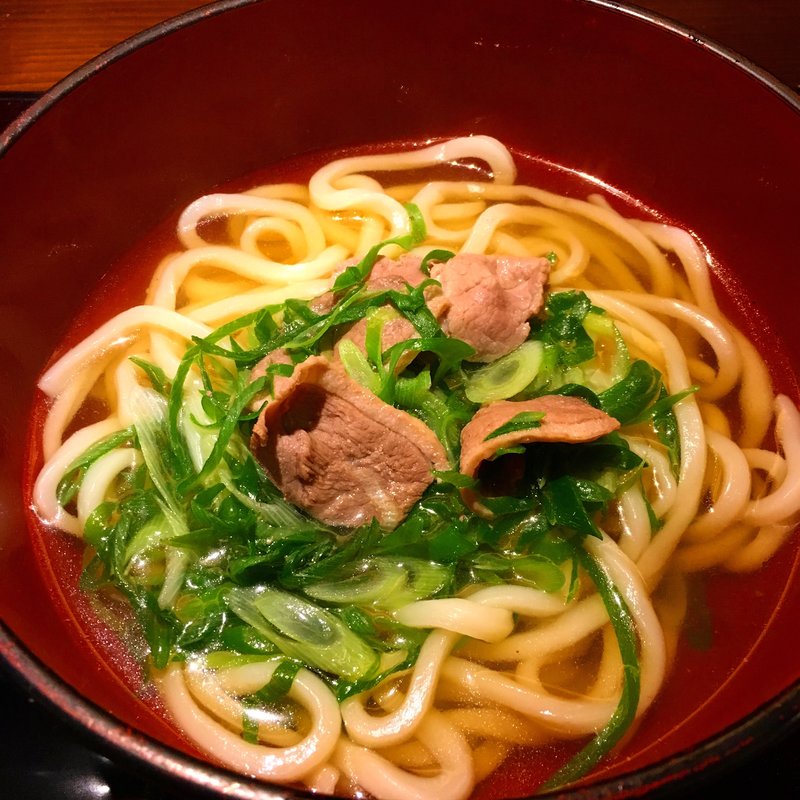 鴨と九条ネギのつけ汁うどん(嵐山うどん おづる )