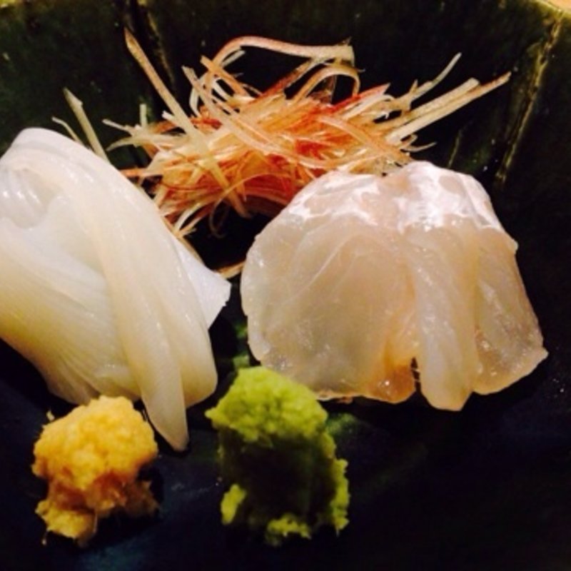 イカと白身のお造り(初代割烹高橋)