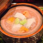雲丹　豆腐　蚕豆の鍋(日本料理 晴山)