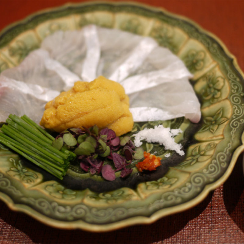 平目うす造り(日本料理 晴山)