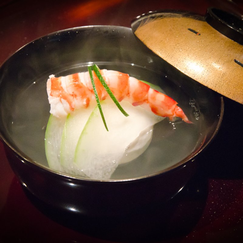 海老と豆腐(日本料理 晴山)