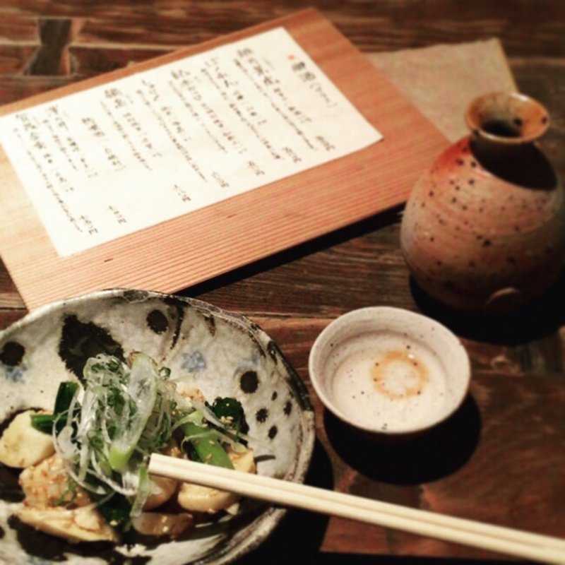 帆立と長芋のきざみわさび和え(板蕎麦 山灯香)