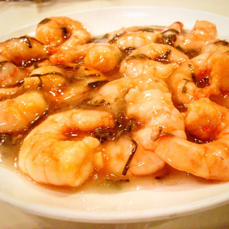 エビと龍井茶の炒め(上海料理三和楼)