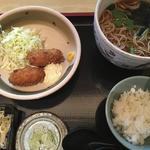 牡蠣フライと蕎麦定食(千年)