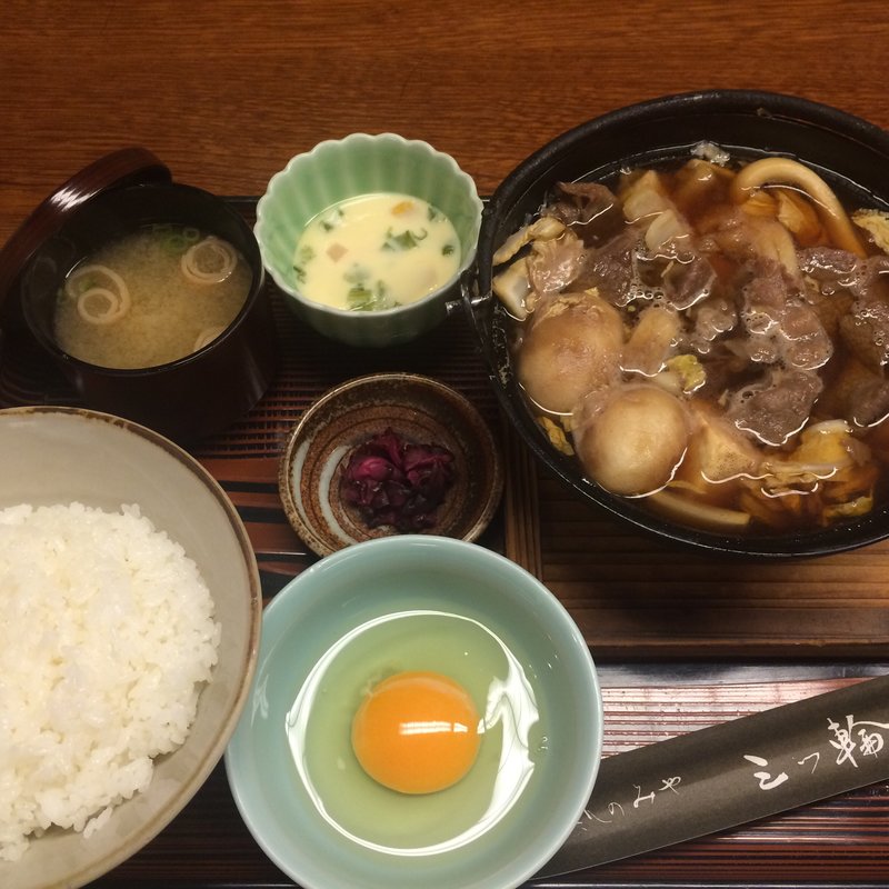 牛鍋定食(さんのみや 三つ輪 （みつわ）)