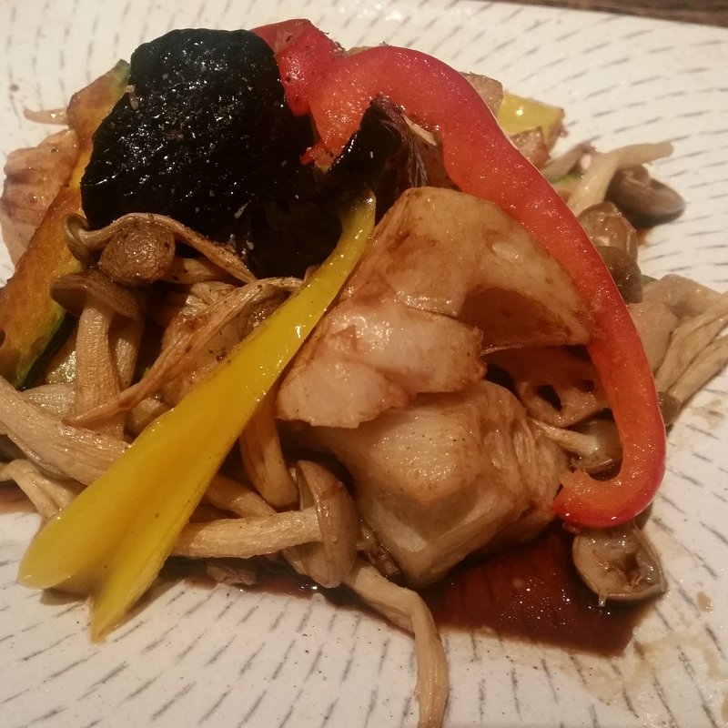 彩り野菜の温製サラダ(軽井沢 川上庵)