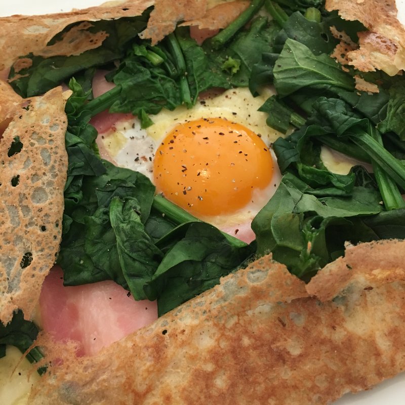 セットガレット - タマゴ・チーズ・ホウレンソウ・ベーコン(オレンジカウンティ 本店 （ORANGE COUNTY）)