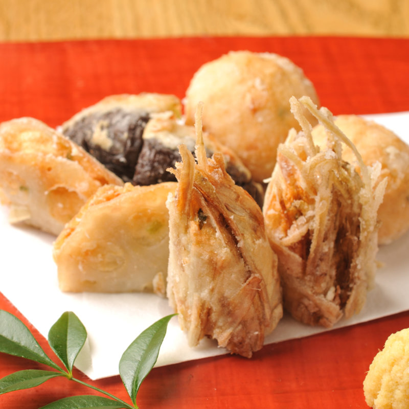 海老と蓮根の天麩羅( 月の蔵　京のくいしんぼ)