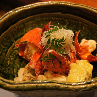 海老のお浸し(日本料理 TAKEMOTO （タケモト）)