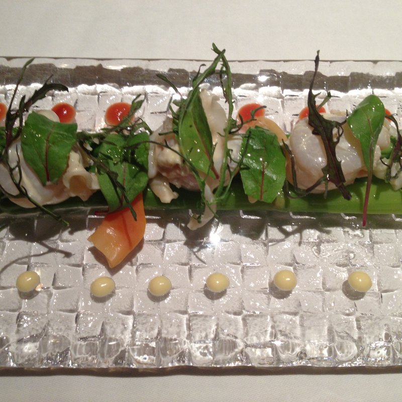 アスパラの海老添え(La Grande Table de KITAMURA)