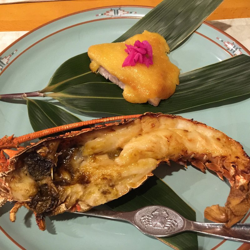 伊勢海老の鬼がら焼き&金目西京漬け(伊豆高原 ペンション マーガレット)