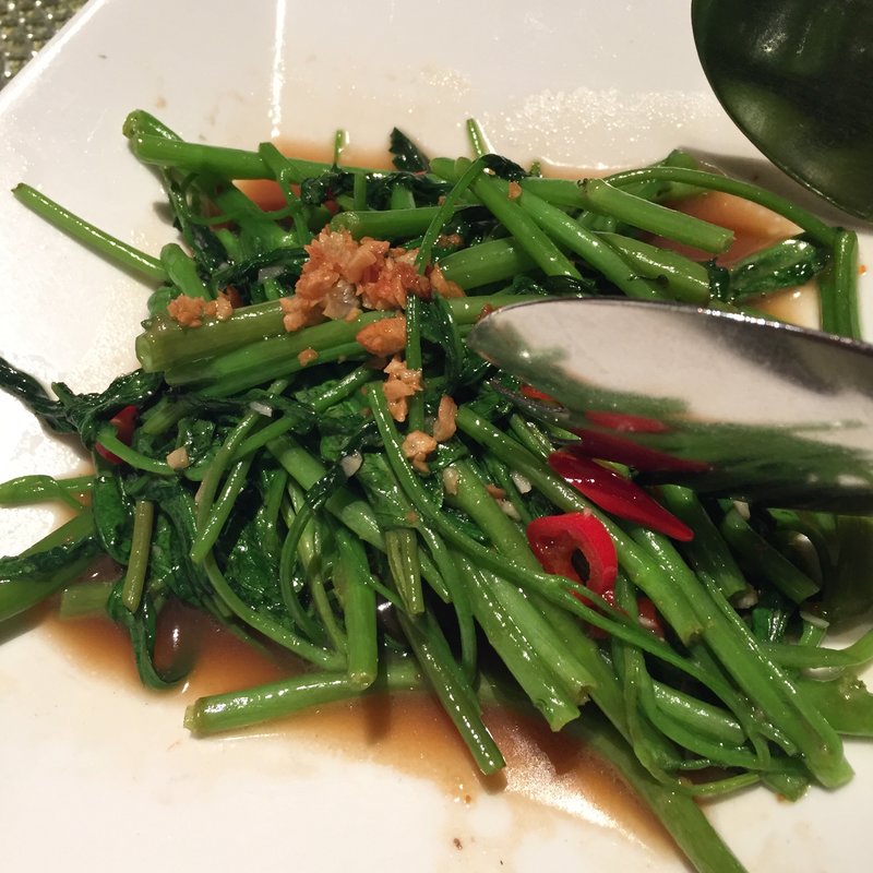 空芯菜のガーリックチリソース炒め(ジムトンプソンズテーブル タイランド 銀座 （JIM THOMPSON’S Table Thailand）)