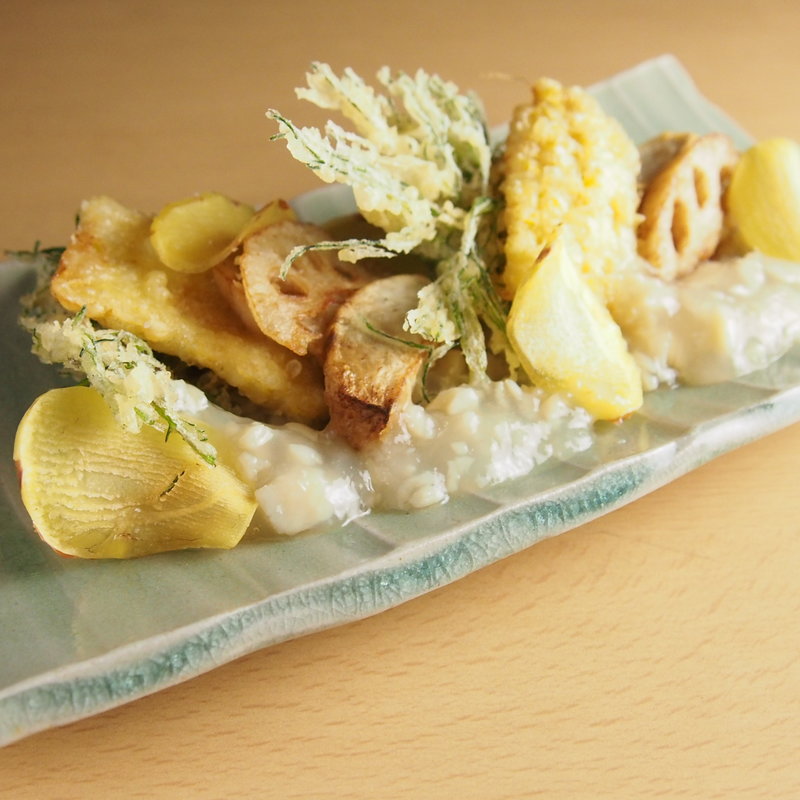 野菜の揚げ物　ホタテあん(哲庵 （てつあん）)