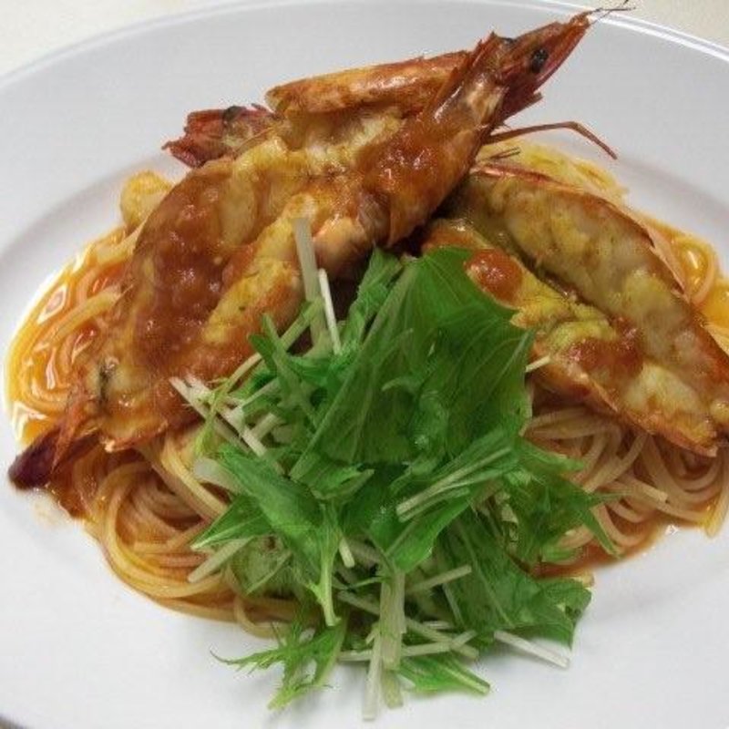 有頭エビのスパゲティーニ(トラットリア カンティーニ)