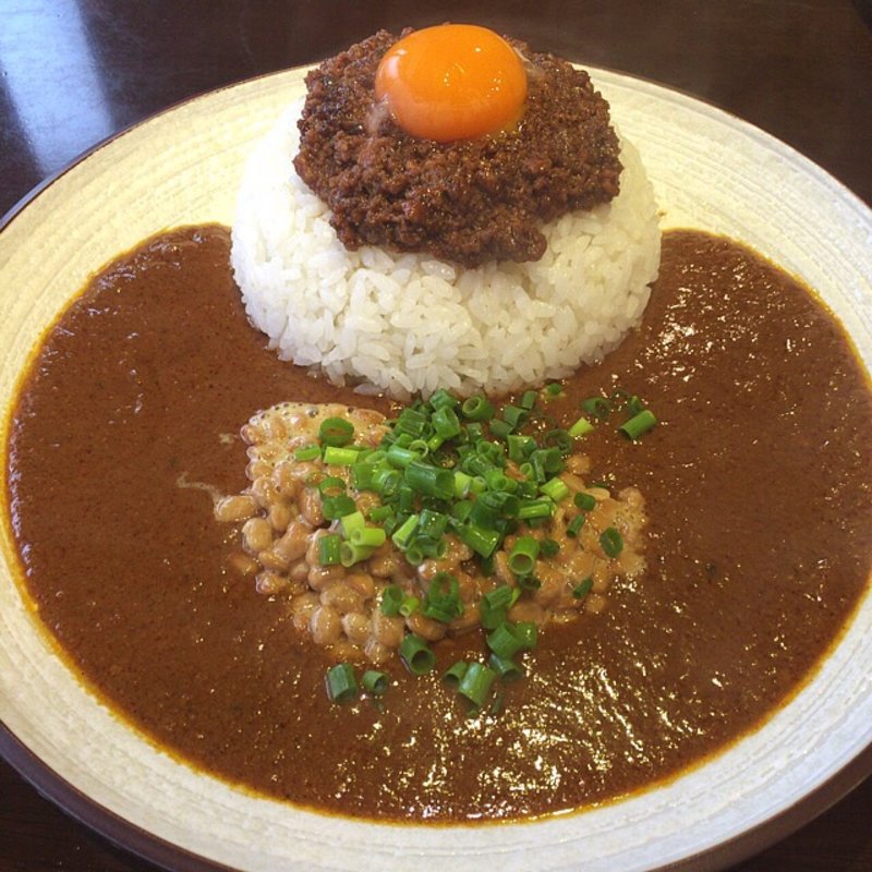 辛口 ゴハン並 キーマ&納豆(吉田カレー  )