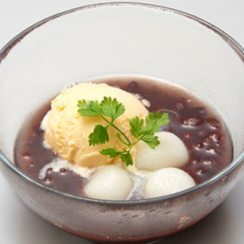 柔らか白玉のクリームぜんざい(ふくまめ )