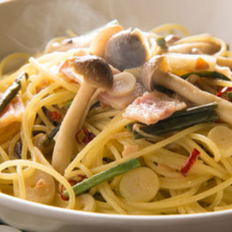 きの子と山菜の和風スパゲッティーニ(龍の隠れ家 )