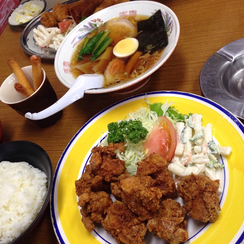 唐揚げ定食(有賀ドライブイン )