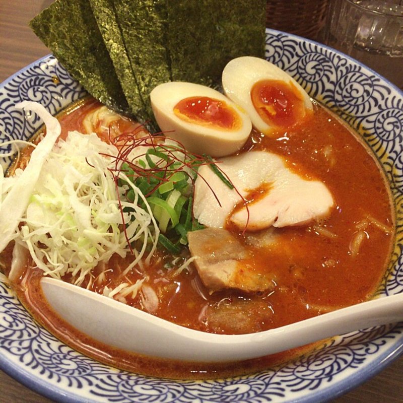 濃厚辛味噌鶏そば 味玉&海苔トッピング(たけいち )