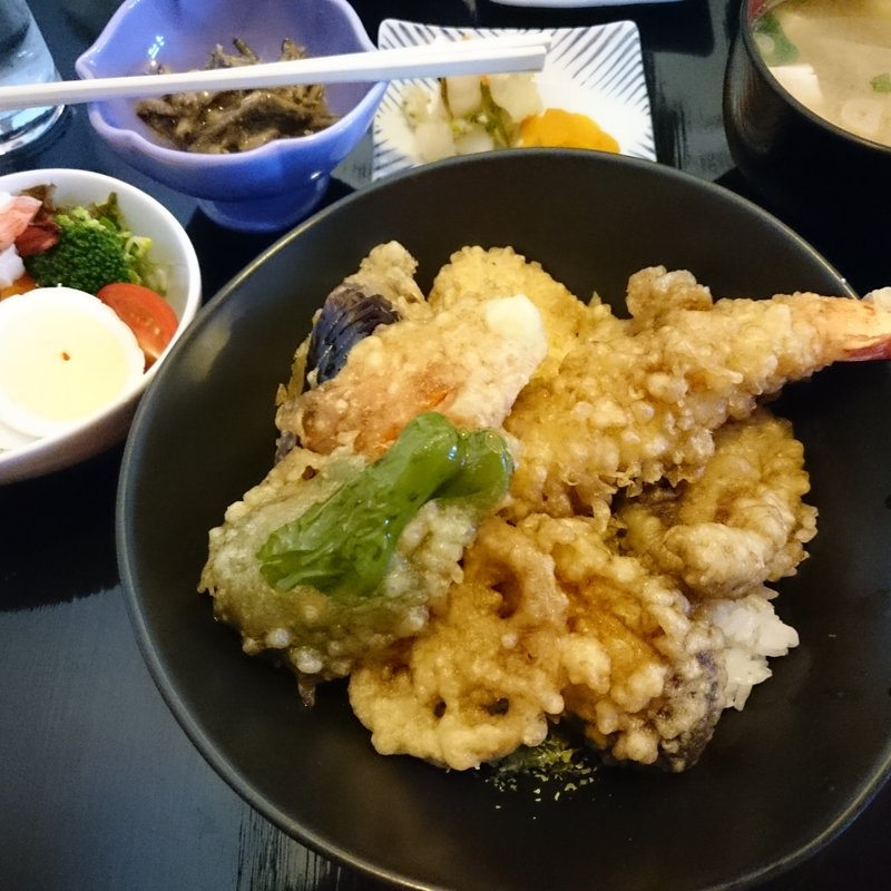 ミックス天丼セット (食彩 HASEGAWA)