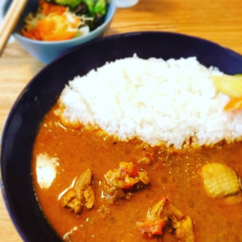 スパイシーチキンカレー（サラダ・ピクルス付）(松と枝)