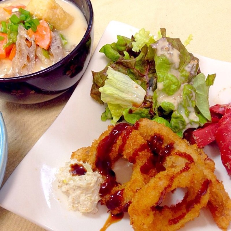 生スルメイカと粕汁のランチ(丘の上 C-flat （シー フラット）)